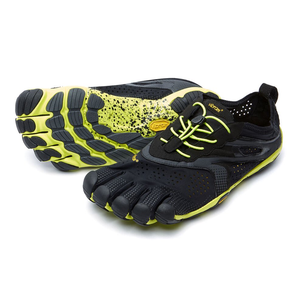 Botas Montaña Hombre Negros/Amarillos - FiveFingers V-Run - MGTVZO-896